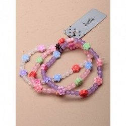 Braceletes - Pack of 3 Frosted Beads and Daisy Bracelets