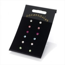 Earring Set - Six pairs 4mm assorted colour stud earring...