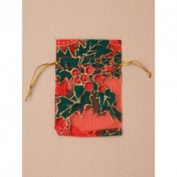 Organza Gift Bag - Christmas red organza gift bag with...