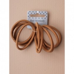 Hair Elastics - Card of 10 natural brown colour endless...
