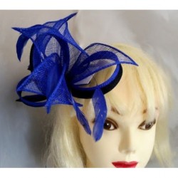 Royal Blue & Black Sinamay Coiled Net feather Flower...