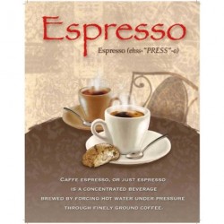 Novelty Metal Sign - Coffee Espresso sign Size 15x 20cm