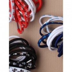 Hair elastics - 14 Daisy Print white with red, navy or...