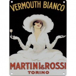 MARTINI & ROSSI VERMOUTH BIANCO Metal Enamel Advertising...