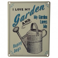 I LOVE MY GARDEN Metal Advertising Sign (SMALL 200mm X...