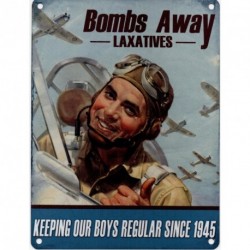 BOMBS AWAY Metal Advertising Sign (SMALL (200mm X 150mm))