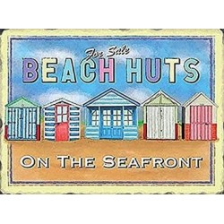For Sale Beach Huts on the Seafront Metal Wall Sign