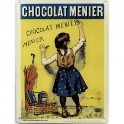 CHOCOLATE MENIER Metal Enamel Advertising Wall Sign...
