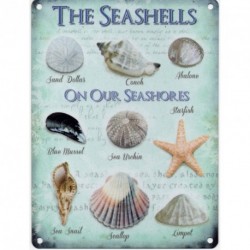 SEASHELLS ON THE SEASHORE Metal Advertising Sign (SMALL...
