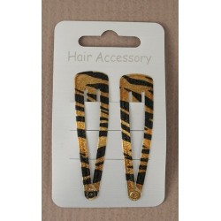 Click Clack Sleepies hair clips - Card of 2 gold crackle...