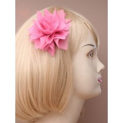 Beak Hair Clip - Chiffon pointy flower on a forked beak...