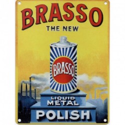 Brasso - The New Liquid Metal Polish - Mini Metal Wall Sign