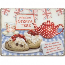 Fabulous Cream Teas Metal Sign Nostalgic Vintage Retro...