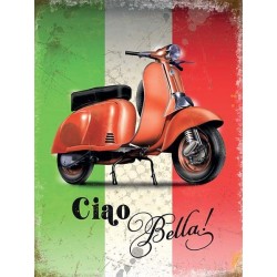 VESPA ITALIAN FLAG Metal Advertising Sign 200mm x 150mm...