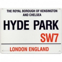Hyde Park SW7 London Street Sign - Steel, 20 x 15cms