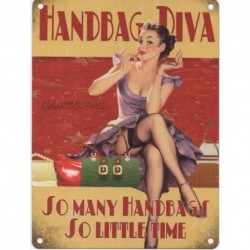 Handbag Diva Nostalgic Vintage Retro Advertising Enamel...