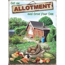 GET AN ALLOTMENT Tin Sign Gardeners Gifts Retro Tin Sign...