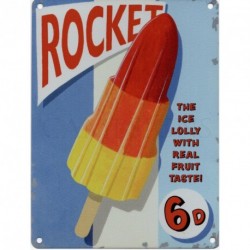 ROCKET Metal Advertising Sign (SMALL 200mm X 150mm)