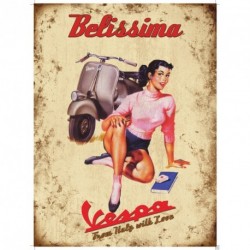 VESPA BELLISIMA Metal Advertising Sign (SMALL)