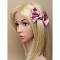 Bow Clip - Coloured satin fabric bow on a barrette hair...