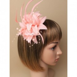Fascinator Clip & Pin - Light Coral coloured fabric...