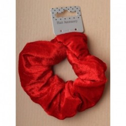Hair Scrunchie - Large Red Velveteen fabric scrunchie.