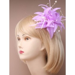 Fascinator clip & pin - Lilly-esque feather & pearl hair...