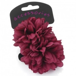 Two piece burgundy flower ponio hair set. - (HA28545)