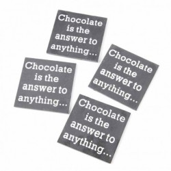 Chocolate Is The Answer Set Of 4 Coaster Size: 10x10cm