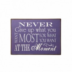 Wooden Block Sign ... Never Size: 18x13x4.5cm