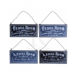 Metal Dangler 15x7cm Ladies/Gents Room Metal Sign Vintage...