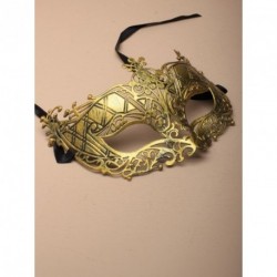 Masquerade Mask - Matt gold plastic brushed metal effect...