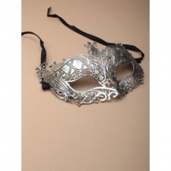 Masquerade Mask - Matt Silv plastic brushed metal effect...