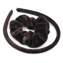Headband Scunchie Set - Two piece brown velvet look...