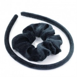 Headband Scunchie Set - Two piece green velvet look...