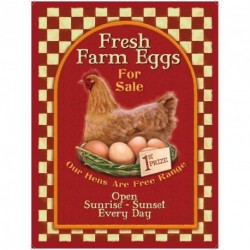 Metal Sign 15x20cm - FRESH FARM EGGS FOR SALE Metal...