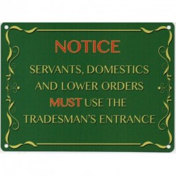 TRADESMANS ENTRANCE Metal Enamel Advertising Wall Sign...