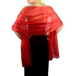 Scarf & Rose Hair Clip - Red Organza ball wrap Shawl...