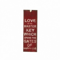 Love Is The Master Key Mini Metal Sign Size: 15x5cm