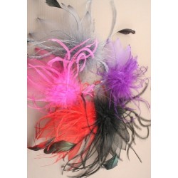 Fascinator Clip - Coloured net and feather beak hair grip...