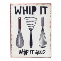 Whip It Metal Sign Size: 8x10.5x0.2cm