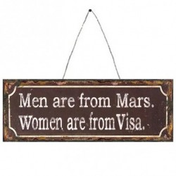 Men Are From Mars Metal Sign Size: 36x13cm