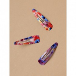 Sleepies Hair Clips - Card of 6 brightly coloured floral...