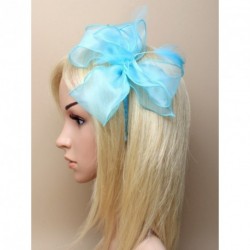 Fascinator Headband - Aqua looped chiffon fabric and fine...