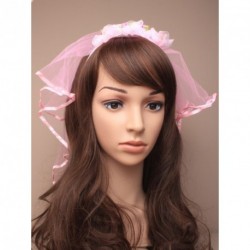 Veil Headband - Pink rosebud alice head band with pink veil.