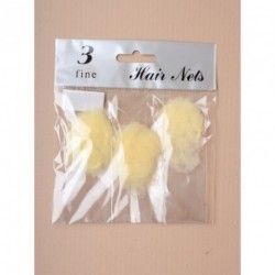 Hair Nets - Pack of 3 blonde fine mesh hair nets.