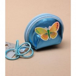 Mini Purse - Metallic purse with butterfly motif and 4...