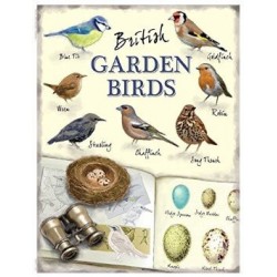 Metal Sign 15x20cm - British garden birds. List of birds,...
