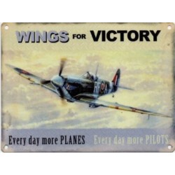 WINGS FOR VICTORY Metal Enamel Advertising Wall Sign...