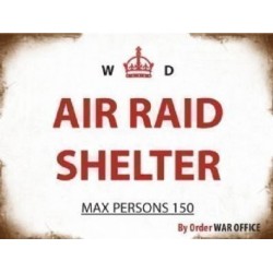 Metal Sign 15x20cm - Air Raid Shelter metal sign